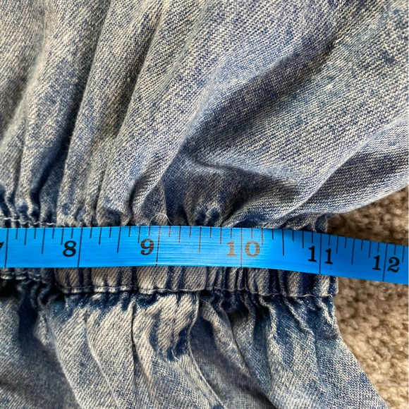Vintage Ideas Denim Dress, Size Small, 80s Acid Wash Dolman Sleeve Elastic Waist - Picture 5 of 7